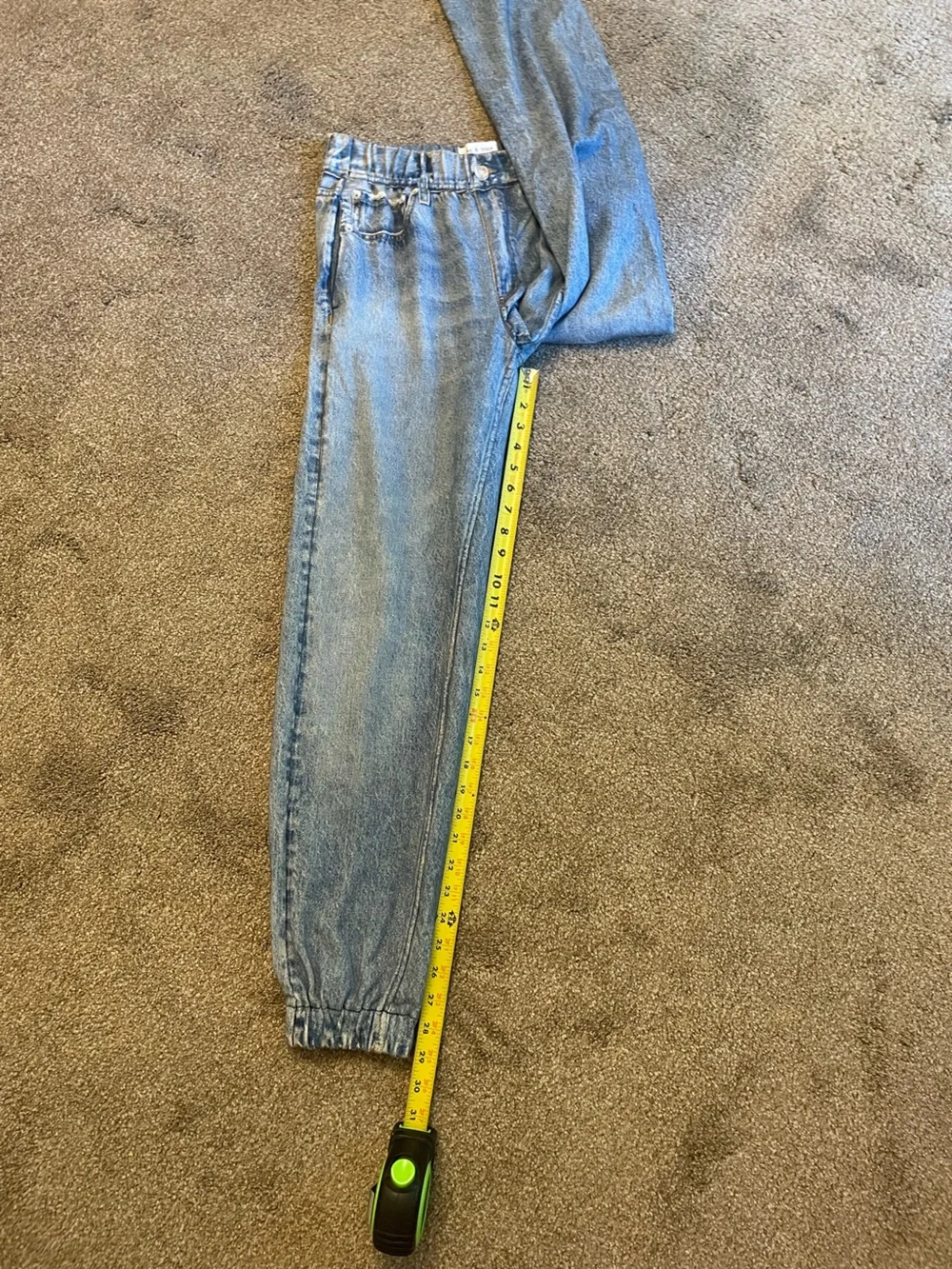 rag & bone rb Miramar Light Blue Relaxed Denim Print Joggers Cotton Terry Sz:S